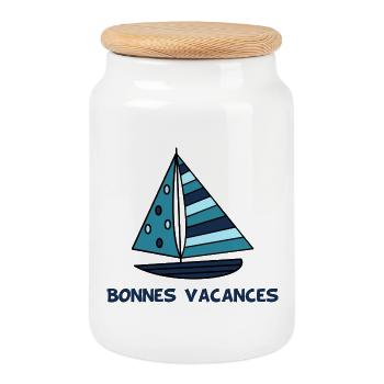 MISTRESS. MASTER. TEACHER. SCHOOL - Cookie Jar with Wooden Lid - white - Front