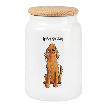 Mignon Irish Setter - Boîte à biscuits avec couvercle en bois - blanc - Devant