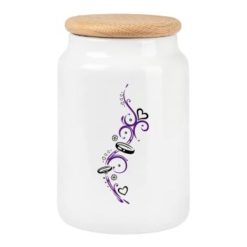 Tribal avec le symbole de l'amour - Boîte à biscuits avec couvercle en bois - blanc - Devant