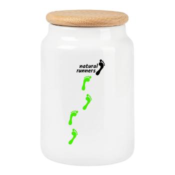 barfuß laufen - natural runners step by step 2023 - Keksdose mit Holzdeckel - Weiß - Vorne