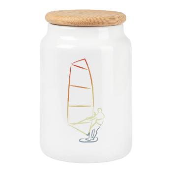 Vintage Windsurfers - Boîte à biscuits avec couvercle en bois - blanc - Devant
