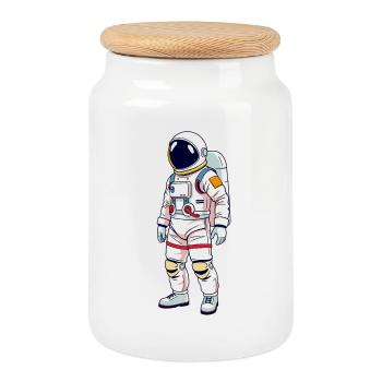 Astronaut - Keksdose mit Holzdeckel - Weiß - Vorne