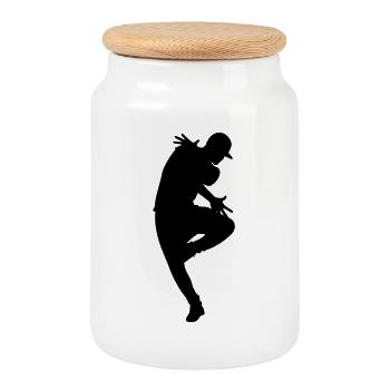 Silhouette B-Boy – Flowdance Flow - Boîte à biscuits avec couvercle en bois - blanc - Devant