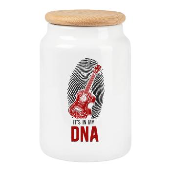 Hawaiian Ukulele Uke Fingerprint - Keksdose mit Holzdeckel - Weiß - Vorne