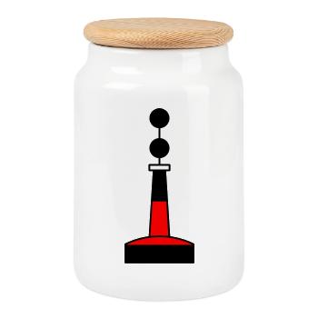Tonne - Boje Nordsee Segeln Ostsee Maritim - Keksdose mit Holzdeckel - Weiß - Vorne