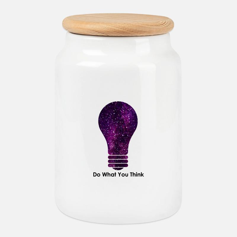 Do what you think - Keksdose mit Holzdeckel - Weiß