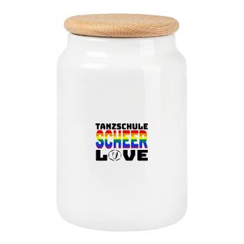 SCHEER Love 2026 - rainbow - Keksdose mit Holzdeckel - Weiß - Vorne
