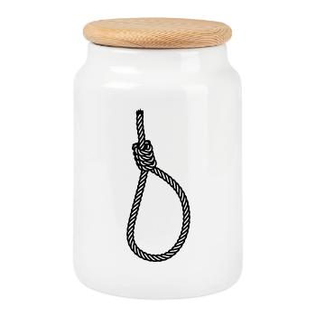 Hangman's knot - Cookie Jar with Wooden Lid - white - Front
