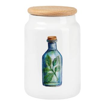 Conception magique de l’heure du cocktail de la sorcière des herbes - Boîte à biscuits avec couvercle en bois - blanc - Devant