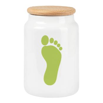 Pieds verts Soins des pieds Podiatre Podiatre - Boîte à biscuits avec couvercle en bois - blanc - Devant