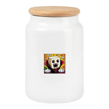 Count Tofula - Cookie Jar with Wooden Lid - white - Front
