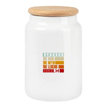 1988 Légende Originale Homme Mythique - Boîte à biscuits avec couvercle en bois - blanc - Devant