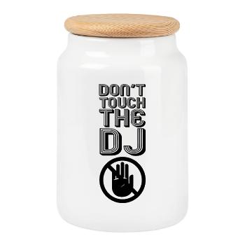 Blague de DJ - Boîte à biscuits avec couvercle en bois - blanc - Devant