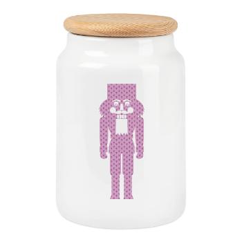 Casse-Noisette Noël coeurs roses symbole de Noël - Boîte à biscuits avec couvercle en bois - blanc - Devant