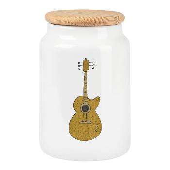 gitarre - Keksdose mit Holzdeckel - Weiß - Vorne