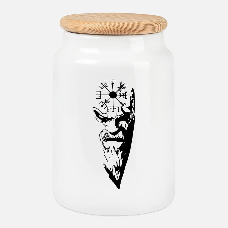 Odin - Boîte à biscuits avec couvercle en bois - blanc