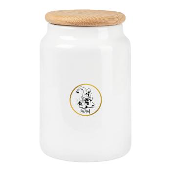 Mma - Cookie Jar with Wooden Lid - white - Front