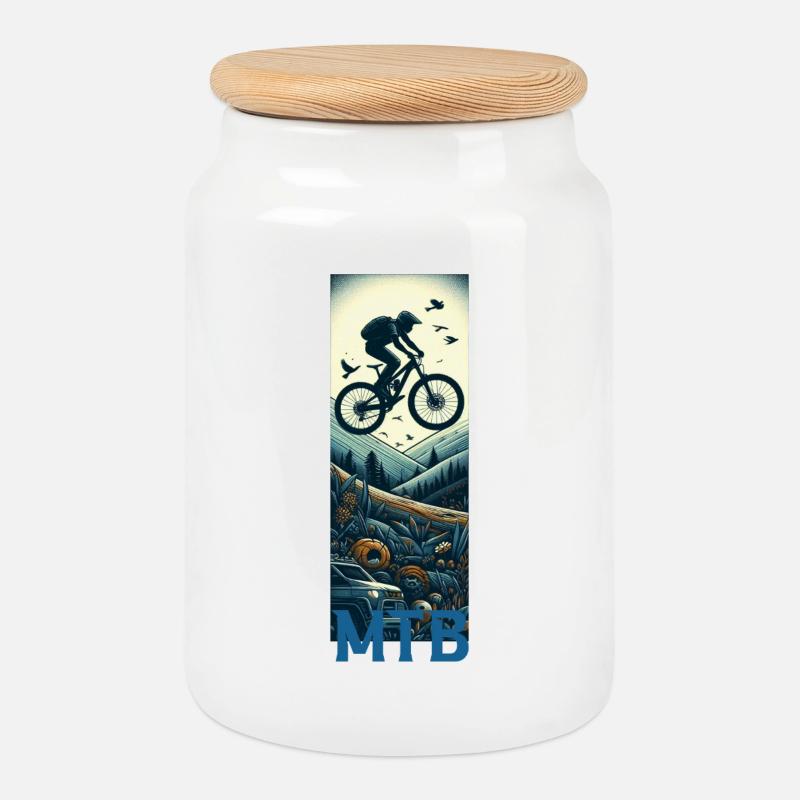 Mtb - Keksdose mit Holzdeckel - Weiß