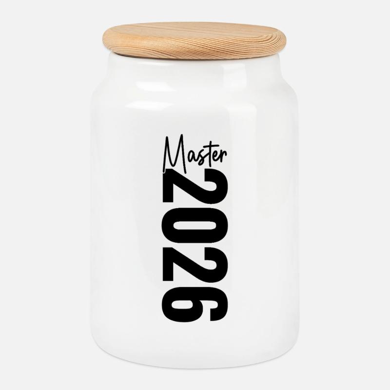 Master 2026 - Keksdose mit Holzdeckel - Weiß