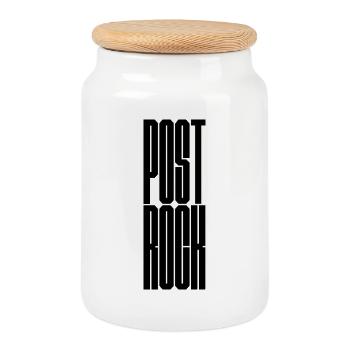 Post Rock bold typography logo - Cookie Jar with Wooden Lid - white - Front