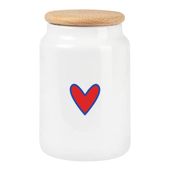 HERZ. HERZ. HERZ. VATERTAG. VALENTINSTAG - Keksdose mit Holzdeckel - Weiß - Vorne