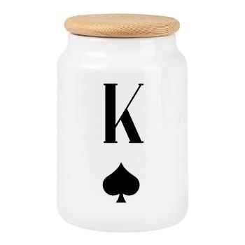 King of Pik and Spades - Keksdose mit Holzdeckel - Weiß - Vorne
