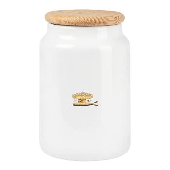 Enchanted Carousel Unisex Illustration - Cookie Jar with Wooden Lid - white - Front