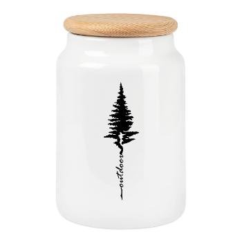 Baum Wandern Outdoor - Keksdose mit Holzdeckel - Weiß - Vorne