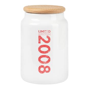 Édition limitée cadeau pour le 18e anniversaire 2008 - Boîte à biscuits avec couvercle en bois - blanc - Devant