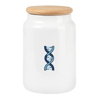 DNA Helix | Biologie & Genetik Symbol - Keksdose mit Holzdeckel - Weiß - Vorne