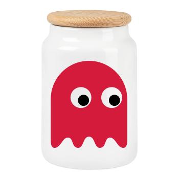 Game Classics Ghost - Cookie Jar with Wooden Lid - white - Front
