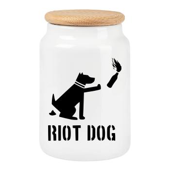 riot dog - Keksdose mit Holzdeckel - Weiß - Vorne