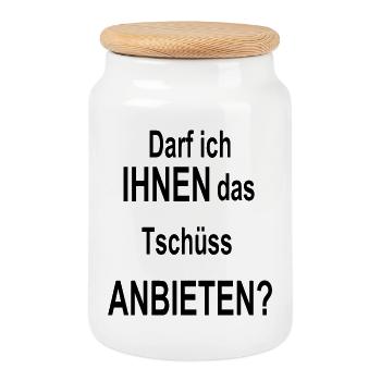 lustiger cooler Spruch lustige coole Sprüche Humor - Keksdose mit Holzdeckel - Weiß - Vorne