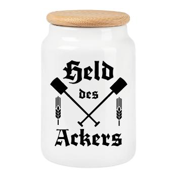 Held des Ackers Spaten - Keksdose mit Holzdeckel - Weiß - Vorne