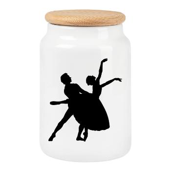 Ballett - Keksdose mit Holzdeckel - Weiß - Vorne