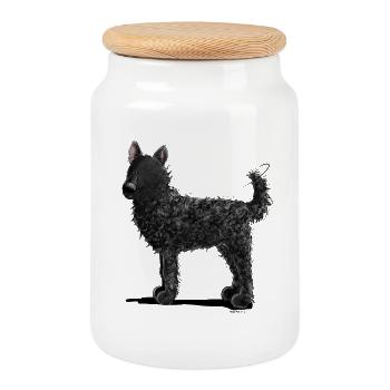 Chien de berger drôle croate I Comic - Boîte à biscuits avec couvercle en bois - blanc - Devant