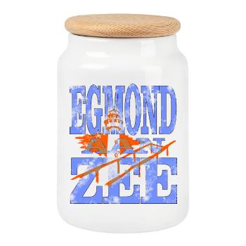 Egmond aan Zee - Keksdose mit Holzdeckel - Weiß - Vorne