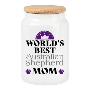 Australian Shepherd - Keksdose mit Holzdeckel - Weiß - Vorne