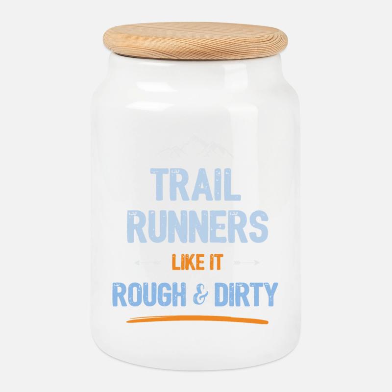 Trailrunner mögen es rau und schmutzig - Keksdose mit Holzdeckel - Weiß