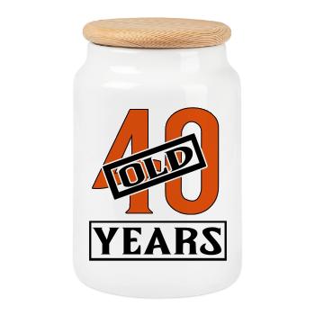 40 years old forty birthday - Keksdose mit Holzdeckel - Weiß - Vorne