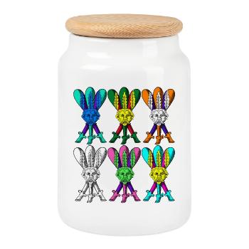BE DIFFERENT AND TRADITIONAL - Cookie Jar with Wooden Lid - white - Front