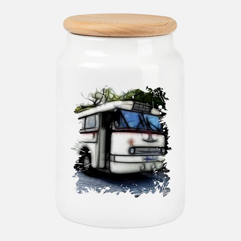 Ikarus 66 - Keksdose mit Holzdeckel - Weiß