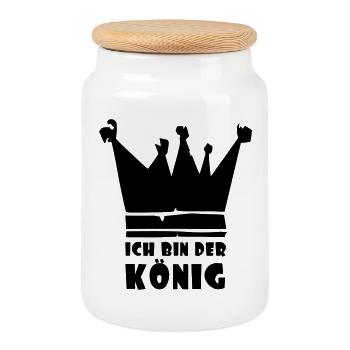ich bin der König - Keksdose mit Holzdeckel - Weiß - Vorne