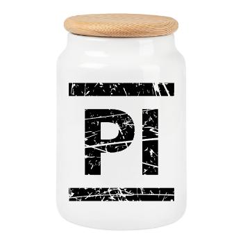 Pi - Keksdose mit Holzdeckel - Weiß - Vorne