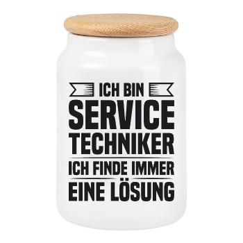 Servicetechniker Support Lösung Spruch Service - Keksdose mit Holzdeckel - Weiß - Vorne