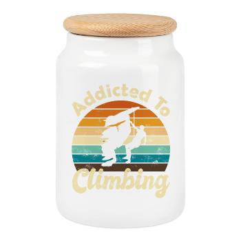 Climbing Rock climbing - Cookie Jar with Wooden Lid - white - Front