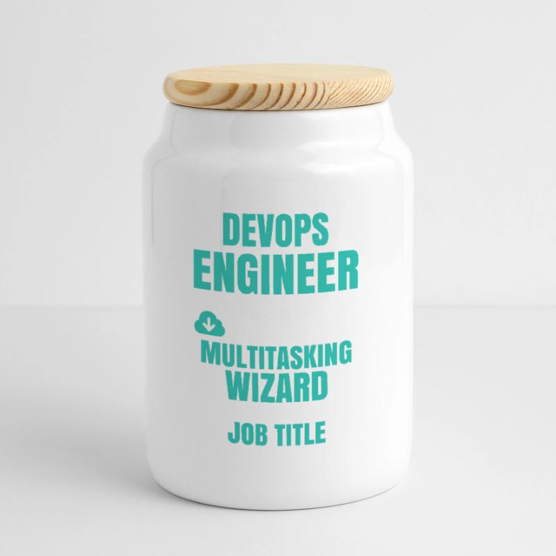 Assistant multitâche DevOps Engineer Boîte à biscuits avec couvercle en bois