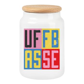 Uffbasse Design - Cookie Jar with Wooden Lid - white - Front