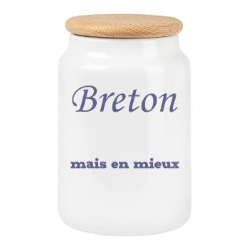 Breton, comme un Normand, mieux - Boîte à biscuits avec couvercle en bois - blanc - Devant