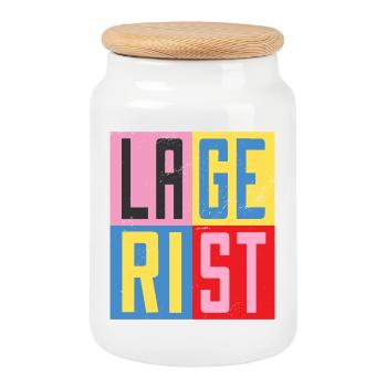 Conception d’entrepôt - Boîte à biscuits avec couvercle en bois - blanc - Devant
